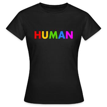 Human - Women's T-Shirt - black - Front - AI Model Female 172 dark (172cm)