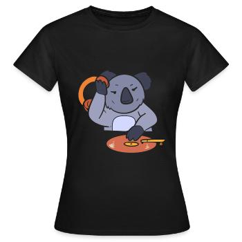 Koala DJ Disc Jockey - Frauen T-Shirt - Schwarz - Vorne - AI Model Female 172 dark (172cm)