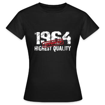 Né en 1964 né en 1964 en pleine forme et actif - T-shirt Femme - noir - Devant - AI Model Female 172 dark (172cm)