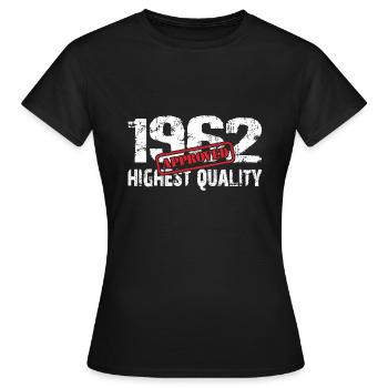 Né en 1962 Né en 1962 en pleine forme et actif - T-shirt Femme - noir - Devant - AI Model Female 172 dark (172cm)