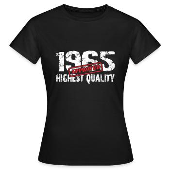 Né en 1965, né en 1965, très en forme et actif - T-shirt Femme - noir - Devant - AI Model Female 172 dark (172cm)