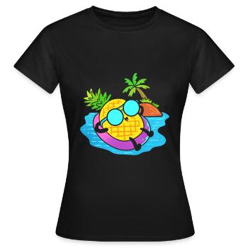 Ananas entspannen Tourist - Frauen T-Shirt - Schwarz - Vorne - AI Model Female 172 dark (172cm)