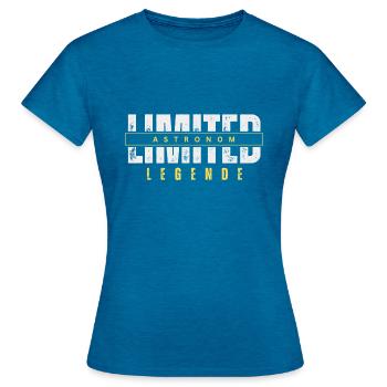 Limited Astronom Legende. - Frauen T-Shirt - Antikblaues Saphir meliert - Vorne - AI Model Female 172 dark (172cm)