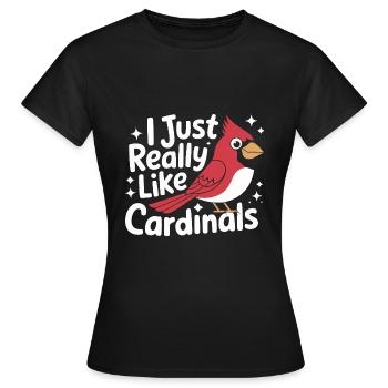 Cardinal Rouge Cardinal Vogel Rouge Cardinal - T-shirt Femme - noir - Devant - AI Model Female 172 dark (172cm)