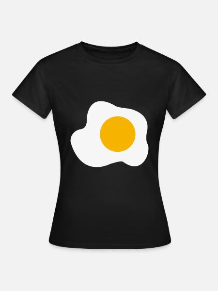 Gebakken Ei Grafisch Ontbijt Ei Dooier Minnaar - Vrouwen T-shirt - zwart