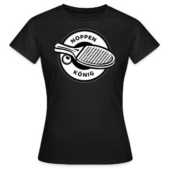 Noppen König Tischtennis Schlaeger Materialspieler - Frauen T-Shirt - Schwarz - Vorne - AI Model Female 172 dark (172cm)