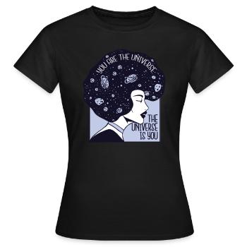 Du bist das Universum - Frauen T-Shirt - Schwarz - Vorne - AI Model Female 172 dark (172cm)