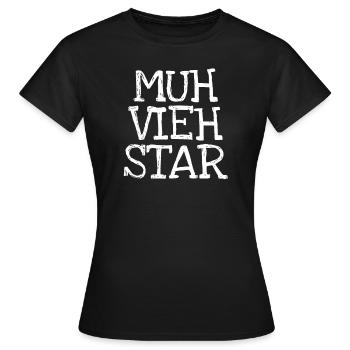 Muh Vieh Star - Frauen T-Shirt - Schwarz - Vorne - AI Model Female 172 dark (172cm)