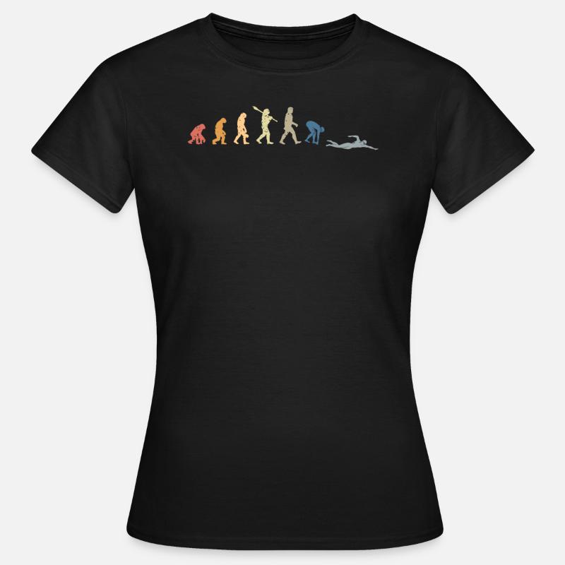 Schwimmer Geschenk Schwimmen Evolution - Frauen T-Shirt - Schwarz