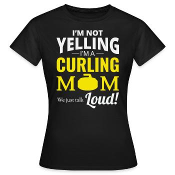 Curling Mama Winter Eissport Curler Muttertag - Frauen T-Shirt - Schwarz - Vorne - AI Model Female 172 dark (172cm)
