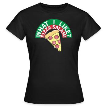 Pizza Salami: Mein Lieblingsessen! - Frauen T-Shirt - Schwarz - Vorne - AI Model Female 172 dark (172cm)