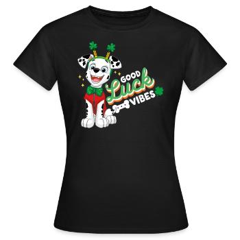 Paw Patrol Marshall Good Luck Vibes - Frauen T-Shirt - Schwarz - Vorne - AI Model Female 172 dark (172cm)