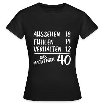40 Geburtstag 40 Jahre Spruch Lustig - Frauen T-Shirt - Schwarz - Vorne - AI Model Female 172 dark (172cm)