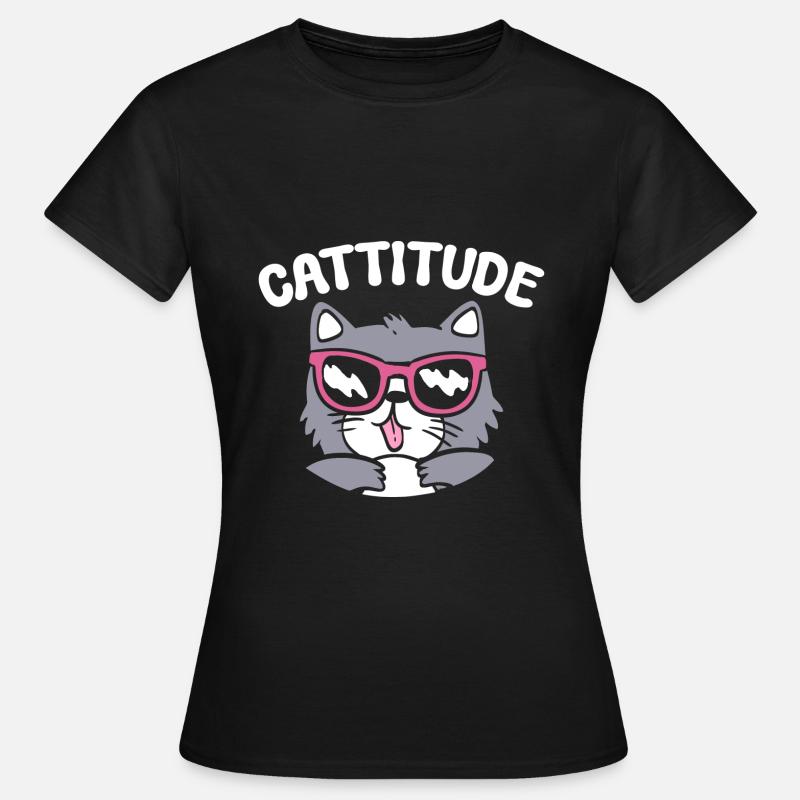 Cattitude Cat Mom - Women's T-Shirt - black