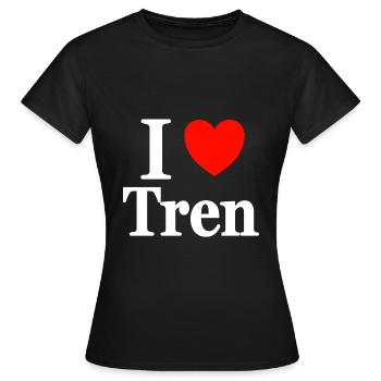 J’aime tren - T-shirt Femme - noir - Devant - AI Model Female 172 dark (172cm)