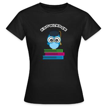 Student Knowledge - Women's T-Shirt - black - Front - AI Model Female 172 dark (172cm)