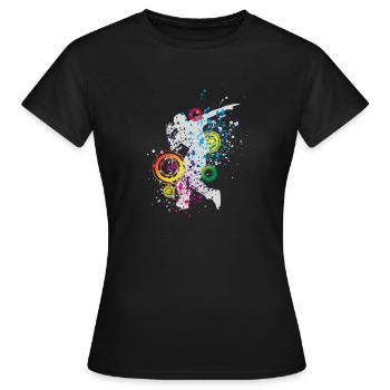 Jupe haut breakdance - T-shirt Femme - noir - Devant - AI Model Female 172 dark (172cm)