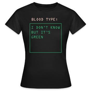 blood type - Women's T-Shirt - black - Front - AI Model Female 172 dark (172cm)