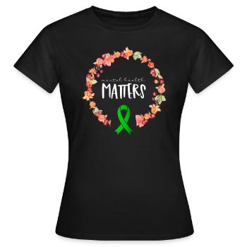 Mental Health Matters Ribbon Awareness Cadeau - T-shirt Femme - noir - Devant - AI Model Female 172 dark (172cm)