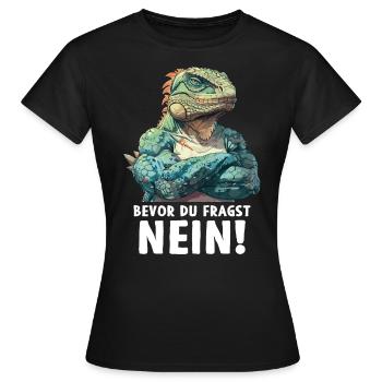 Reptiles Iguane Vert Avant Que Vous Ne Demandiez Non - T-shirt Femme - noir - Devant - AI Model Female 172 dark (172cm)