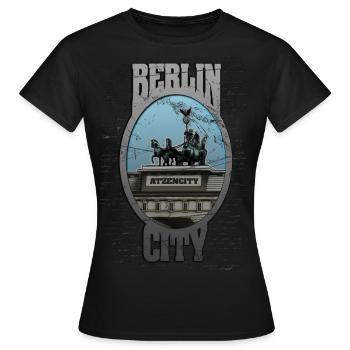 BERLIN CITY ATZENCITY BLN CTY - Frauen T-Shirt - Schwarz - Vorne - AI Model Female 172 dark (172cm)