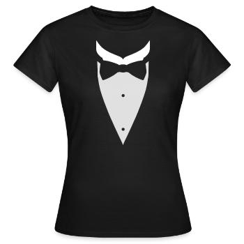 TUXEDO TUXEDO SUIT SHIRT - Women's T-Shirt - black - Front - AI Model Female 172 dark (172cm)
