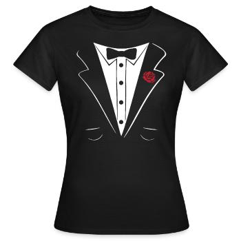 FILIGRAN TUXEDO TUXEDO SUIT SHIRT - T-shirt Femme - noir - Devant - AI Model Female 172 dark (172cm)