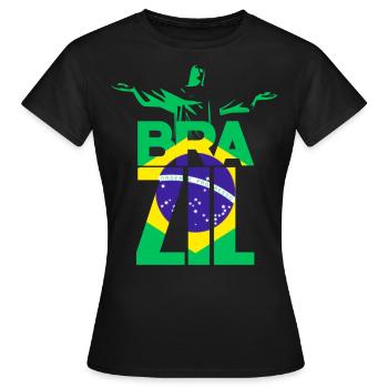Drapeau brésilien - T-shirt Femme - noir - Devant - AI Model Female 172 dark (172cm)