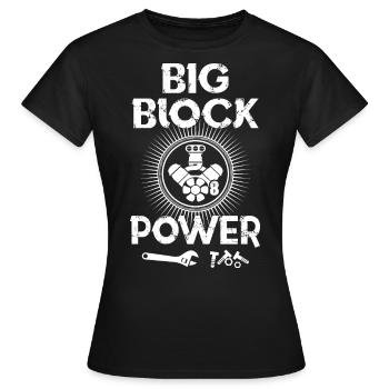 Big Block Power - Frauen T-Shirt - Schwarz - Vorne - AI Model Female 172 dark (172cm)