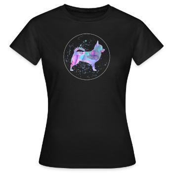 Chihuahua Dog Aquarelle Artwork - T-shirt Femme - noir - Devant - AI Model Female 172 dark (172cm)