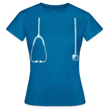 Medicine Physician - Women's T-Shirt - antique blue sapphire heather - Front - AI Model Female 172 dark (172cm)