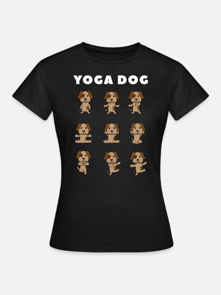 Yoga Hund - Frauen T-Shirt - Schwarz