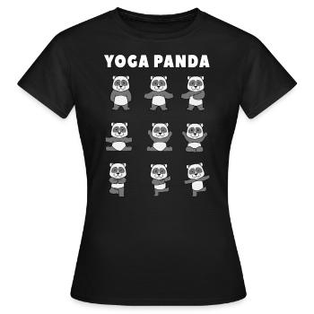 Yoga Panda - Frauen T-Shirt - Schwarz - Vorne - AI Model Female 172 dark (172cm)