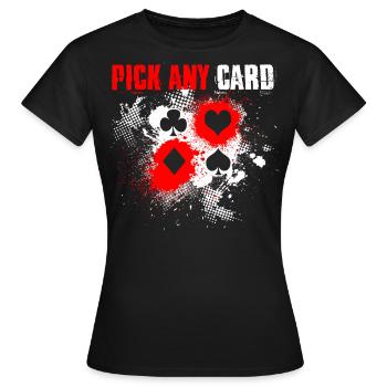 Draw a card of card magic - Women's T-Shirt - black - Front - AI Model Female 172 dark (172cm)