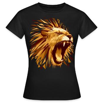 Löwe Raubtier - Frauen T-Shirt - Schwarz - Vorne - AI Model Female 172 dark (172cm)