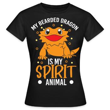 Reptile Reptiles Lézard - T-shirt Femme - noir - Devant - AI Model Female 172 dark (172cm)