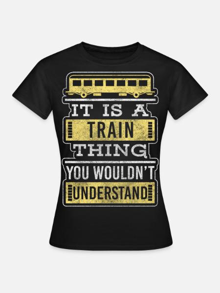 Locomotive à vapeur ferroviaire Modèle de chemin de fer - T-shirt Femme - noir