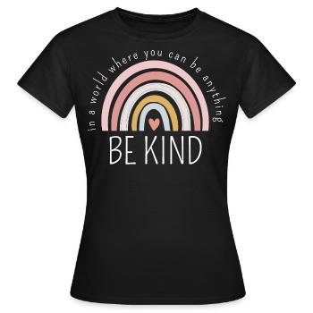 BE KIND - Women's T-Shirt - black - Front - AI Model Female 172 dark (172cm)