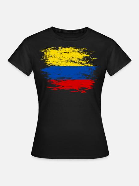 Kolumbien Flagge used - Frauen T-Shirt - Schwarz