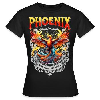 Phönix Phoenix Feuer Flammen Vogel Mythologie - Frauen T-Shirt - Schwarz - Vorne - AI Model Female 172 dark (172cm)