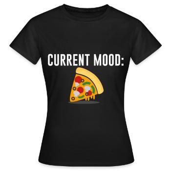 Pizza d'humeur actuelle - design lumineux - T-shirt Femme - noir - Devant - AI Model Female 172 dark (172cm)