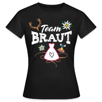 Team Braut Tracht JGA Junggesellinnenabschied Spaß - Frauen T-Shirt - Schwarz - Vorne - AI Model Female 172 dark (172cm)