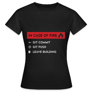 En cas d'incendie - GitHub - T-shirt Femme - noir - Devant - AI Model Female 172 dark (172cm)