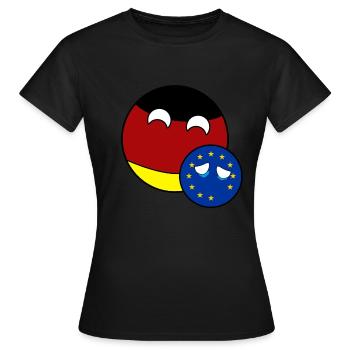 Country Ball Germany EU - Brexit - Women's T-Shirt - black - Front - AI Model Female 172 dark (172cm)