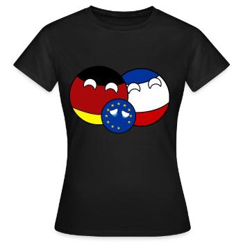 Countryball Germany France EU - Brexit - Women's T-Shirt - black - Front - AI Model Female 172 dark (172cm)