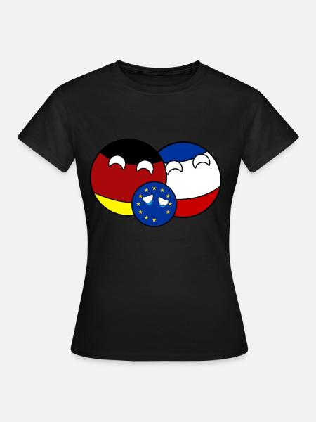 Countryball Alemania Francia UE - Brexit - Camiseta mujer - negro