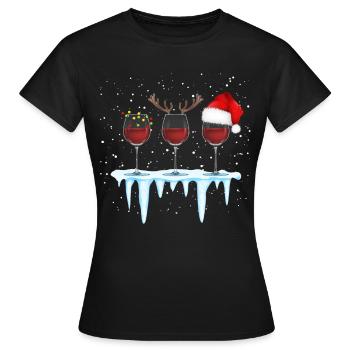Vin chaud de Noël - T-shirt Femme - noir - Devant - AI Model Female 172 dark (172cm)