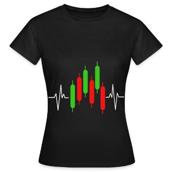 stock exchange - Women's T-Shirt - black - Front - AI Model Female 172 dark (172cm)