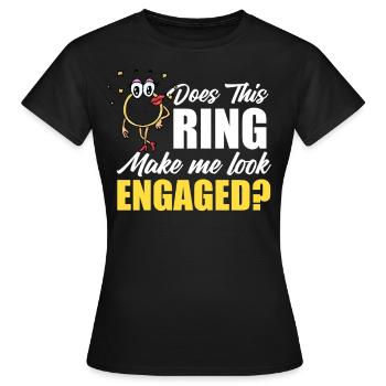 Ring engagement ring engagement wedding bride - Women's T-Shirt - black - Front - AI Model Female 172 dark (172cm)