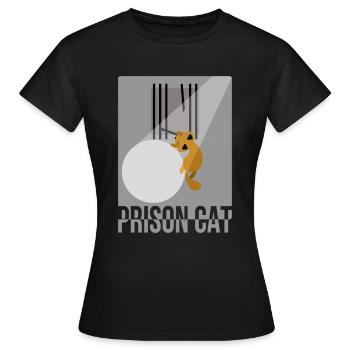 Kater Miau Katze Gefängnis Ausbruch Lustig Süß - Frauen T-Shirt - Schwarz - Vorne - AI Model Female 172 dark (172cm)